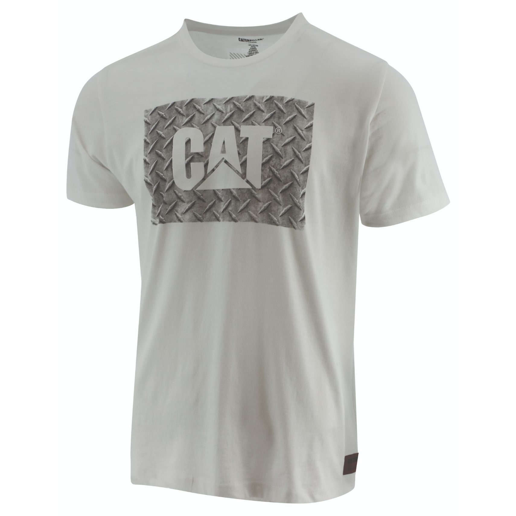 Caterpillar Clothing Lahore - Caterpillar Work Diamond Plate Mens T-Shirts White (935106-JPN)